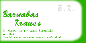 barnabas krauss business card